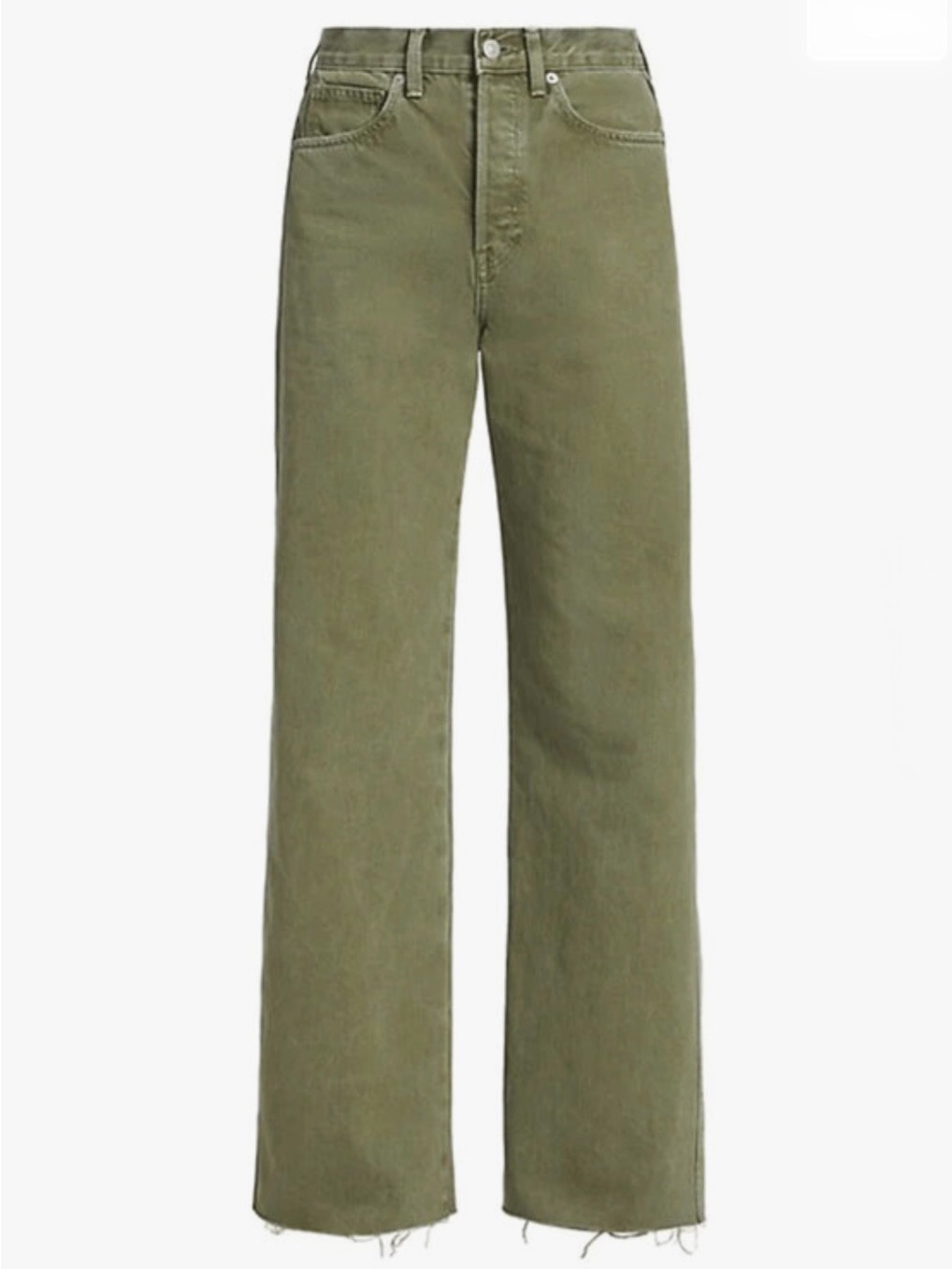 Veronica Beard Taylor High-Rise Wide Leg Olive Green Size 26